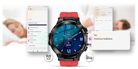 Smartwatch Gravity GT8-5 Czarno-Czerwony