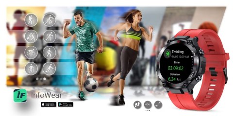 Smartwatch Gravity GT8-5 Czarno-Czerwony