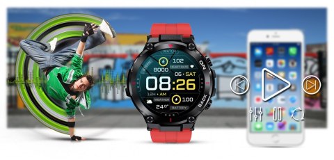 Smartwatch Gravity GT8-5 Czarno-Czerwony