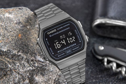 Zegarek Casio Vintage A168WEGG-1BEF Grafitowy Retro