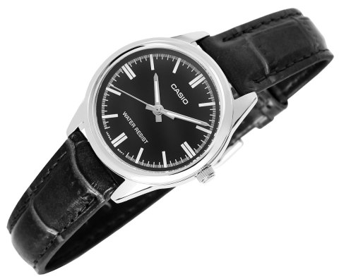 Zegarek Damski Casio LTP-V005L-1AUDF na czarnym skórzanym pasku
