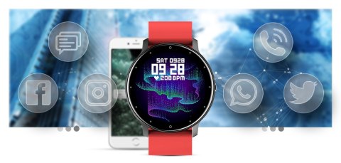 Smartwatch Damski Gravity GT1-10 Czarny/Czerwony
