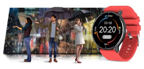 Smartwatch Damski Gravity GT1-10 Czarny/Czerwony