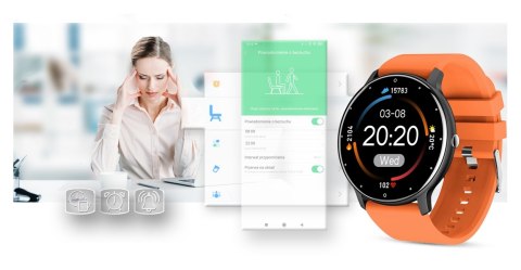 Smartwatch damski Gravity GT1-9 - czarno-pomarańczowy