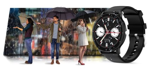 Smartwatch Gravity GT1-3 PRO - Czarny i Czerwony Pasek