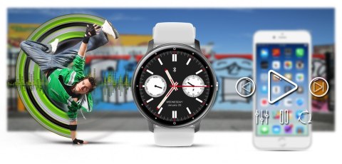 Smartwatch Gravity GT1-4 PRO - Czarny i Biały Pasek