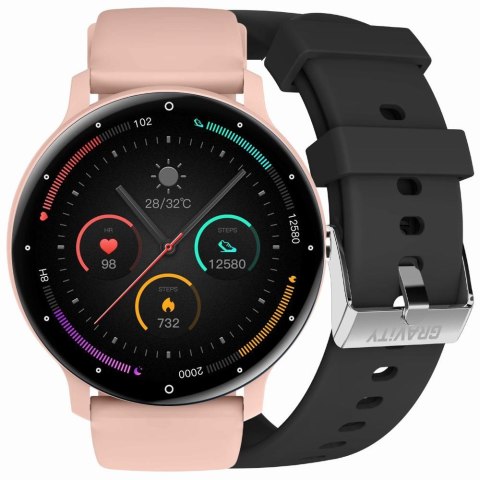 Smartwatch Gravity GT1-5 PRO Różowy + Czarny pasek