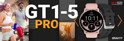 Smartwatch Gravity GT1-5 PRO Różowy + Czarny pasek