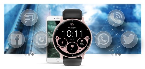 Smartwatch Gravity GT1-5 PRO Różowy + Czarny pasek