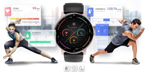 Smartwatch Gravity GT1-5 PRO Różowy + Czarny pasek