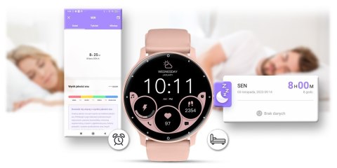 Smartwatch Gravity GT1-5 PRO Różowy + Czarny pasek