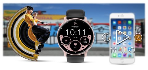 Smartwatch Gravity GT1-5 PRO Różowy + Czarny pasek