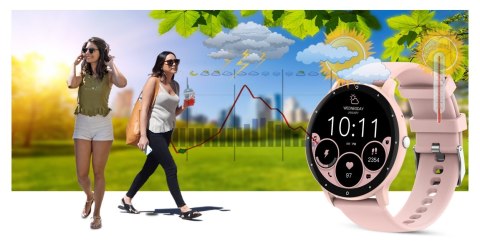 Smartwatch Gravity GT1-5 PRO Różowy + Czarny pasek