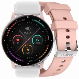 Smartwatch Gravity GT1-6 PRO Różowy + Biały pasek