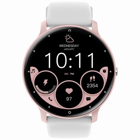 Smartwatch Gravity GT1-6 PRO Różowy + Biały pasek