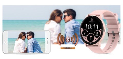 Smartwatch Gravity GT1-6 PRO Różowy + Biały pasek