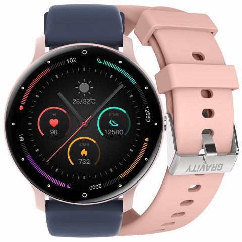 Smartwatch Gravity GT1-7 PRO Różowy + Niebieski pasek