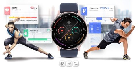 Smartwatch Gravity GT1-7 PRO Różowy + Niebieski pasek