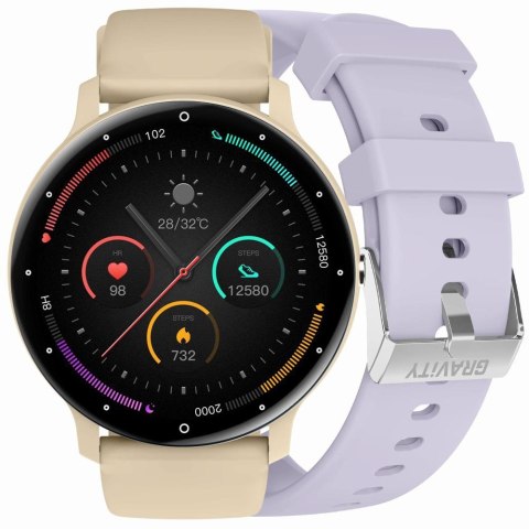 Smartwatch Gravity GT1-8 PRO Żółty + Fioletowy pasek