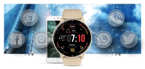 Smartwatch Gravity GT1-8 PRO Żółty + Fioletowy pasek