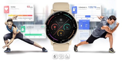 Smartwatch Gravity GT1-8 PRO Żółty + Fioletowy pasek