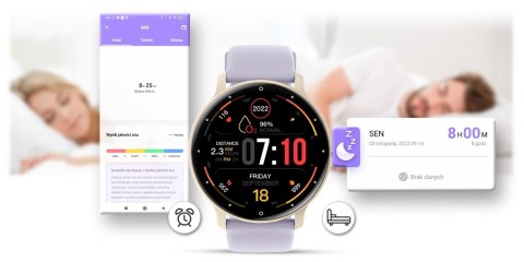 Smartwatch Gravity GT1-8 PRO Żółty + Fioletowy pasek