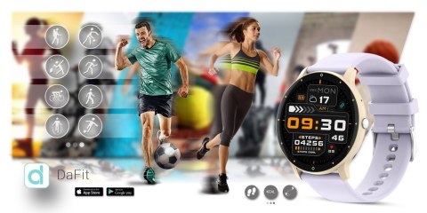 Smartwatch Gravity GT1-8 PRO Żółty + Fioletowy pasek