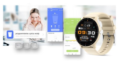 Smartwatch Gravity GT1-8 PRO Żółty + Fioletowy pasek