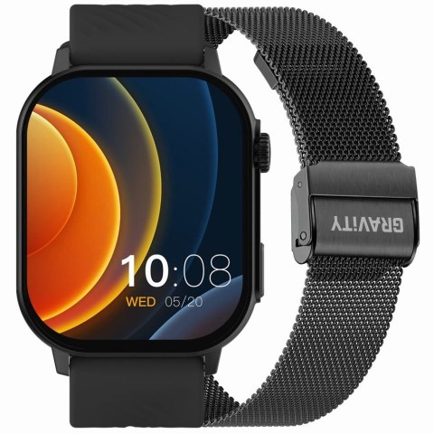 Smartwatch Gravity GT15-1 Czarny - Zestaw z bransoletą mesh