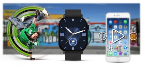 Smartwatch Gravity GT15-1 Czarny - Zestaw z bransoletą mesh
