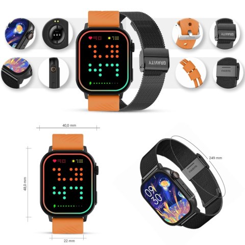 Smartwatch Gravity GT15-2 Pomarańczowy - Pasek i bransoleta