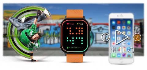 Smartwatch Gravity GT15-2 Pomarańczowy - Pasek i bransoleta