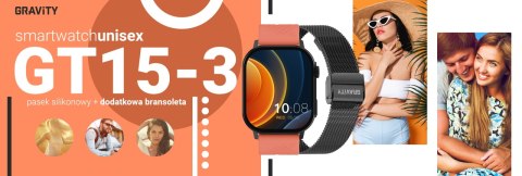 Smartwatch Gravity GT15-3 Czerwony - Zestaw z bransoletą