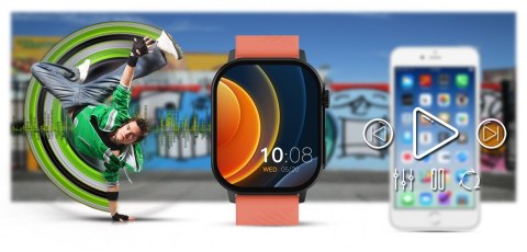 Smartwatch Gravity GT15-3 Czerwony - Zestaw z bransoletą