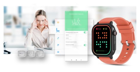 Smartwatch Gravity GT15-3 Czerwony - Zestaw z bransoletą