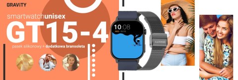 Smartwatch Gravity GT15-4 Niebieski z dwoma paskami