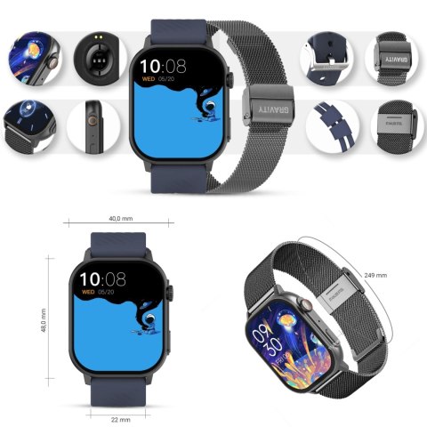 Smartwatch Gravity GT15-4 Niebieski z dwoma paskami