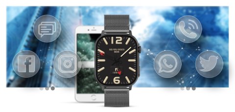 Smartwatch Gravity GT15-5 Czarny z dwoma paskami