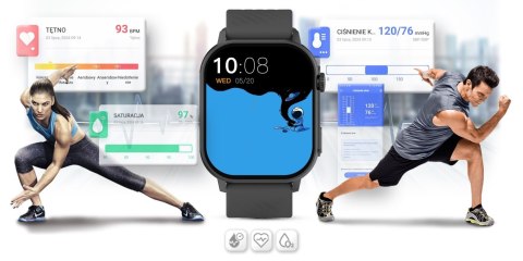 Smartwatch Gravity GT15-5 Czarny z dwoma paskami
