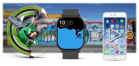 Smartwatch Gravity GT15-5 Czarny z dwoma paskami