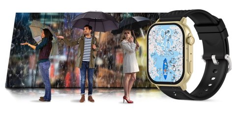 Smartwatch Gravity GT15-6 Czarny ze Złotą Bransoletą