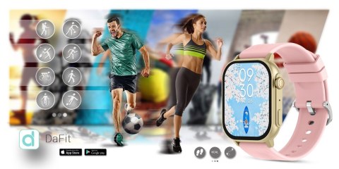 Smartwatch Gravity GT15-7 Różowy ze Złotą Bransoletą