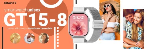 Smartwatch Gravity GT15-8 Szary ze Srebrną Bransoletą