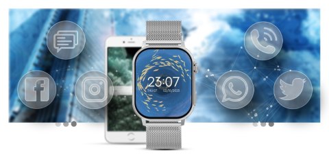 Smartwatch Gravity GT15-8 Szary ze Srebrną Bransoletą