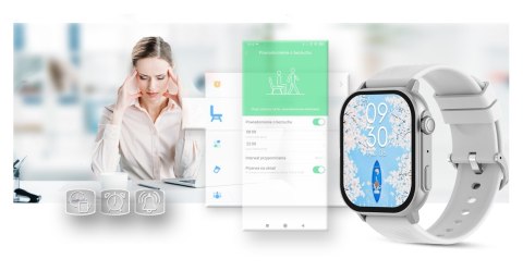 Smartwatch Gravity GT15-8 Szary ze Srebrną Bransoletą