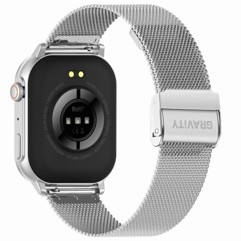Smartwatch Gravity GT15-9 Czarny + Srebrna Bransoleta Mesh