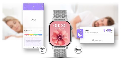 Smartwatch Gravity GT15-9 Czarny + Srebrna Bransoleta Mesh