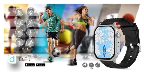 Smartwatch Gravity GT15-9 Czarny + Srebrna Bransoleta Mesh