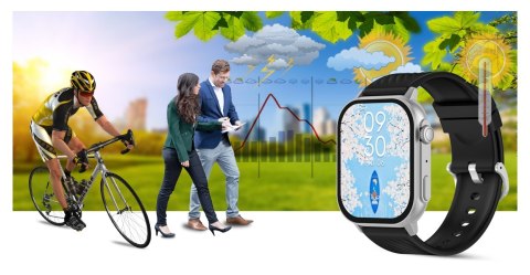 Smartwatch Gravity GT15-9 Czarny + Srebrna Bransoleta Mesh