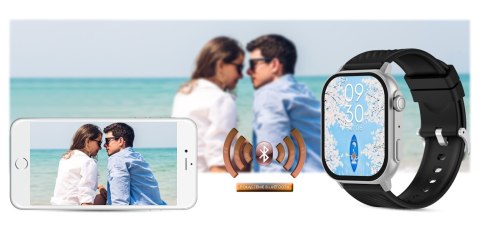 Smartwatch Gravity GT15-9 Czarny + Srebrna Bransoleta Mesh
